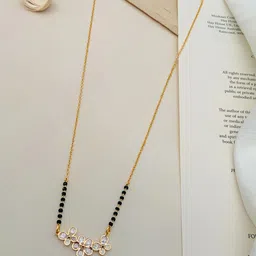 ABDESIGNS Gold-Plated American Diamond Mangalsutra image 3