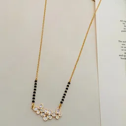 ABDESIGNS Gold-Plated American Diamond Mangalsutra image 4