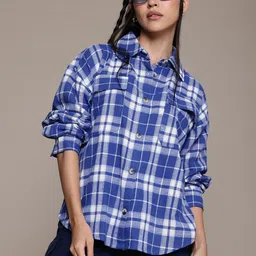 roadster Women Regular Fit Checkered Casual Shirt-picture-20