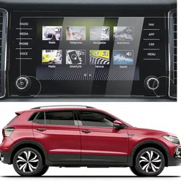 KACA Edge To Edge Tempered Glass for (By Company Fitted) Skoda Kushaq Ambition 1.5L TSI DSG (8 inch) (2020) (with Volume Button Cut) Car Infotainment Navigation & GPS System (Glossy :1) image 4