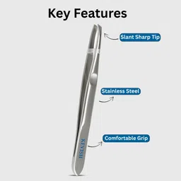 kevish Stainless Steel Eyebrow Tweezer for Women & Men Hair Remover image 2