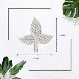 dhruvs collection 925 Silver Pair Bel Patra for Shiv Ji Pooja, Mandir Decor&Gifting (2g, Pack of2) Decorative Showpiece - 4 cm image 3