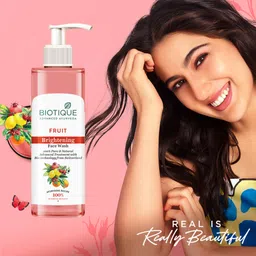 biotique Fruit Brightening |Brightens & Soften Skin, 100% soap free|Men & Women Face Wash image 4