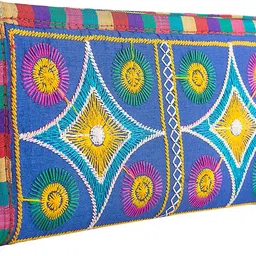 golden peacock Casual, Formal Blue, Yellow Clutch image 3