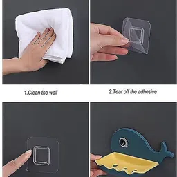 plutohome Fish Shape Cute Adhesive Waterproof Wall Mounted Soap Dish(PACK OF 4) 1.399 image 2