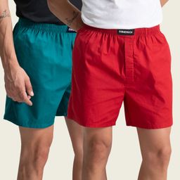 damensch Pack of 2 2 Pack Checked Cotton Boxer Shorts Side Pocket Solid Men Boxer-picture-48