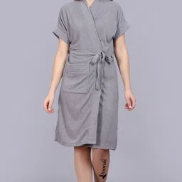 poorak Grey Free Size Bath Robe-picture-16