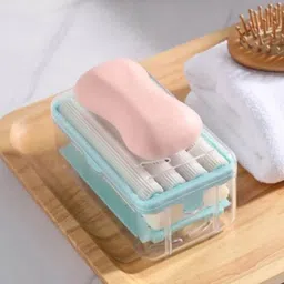 homesign Multifunctional Soap Dish Laundry Rolling Soap Portable Soap BarBox Dispenser Plastic Wall Shelf image 3