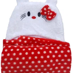 brandonn Polka Single Hooded Baby Blanket forMild Winter image 2