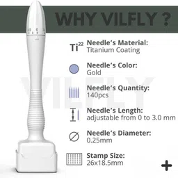 vilfly Advanced Derma Stamp for Hair Growth | Adjustable Needles 0 to 3mm image 3