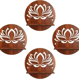 gojeeva Home Decor Pot Stand Set of 4 Pieces Decorative Wooden Wall Hanging(DIY) Wooden Wall Shelf-picture-12