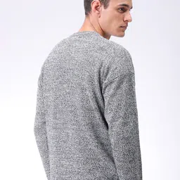 the indian garage co. Men Solid Crew Neck Black Sweater image 4