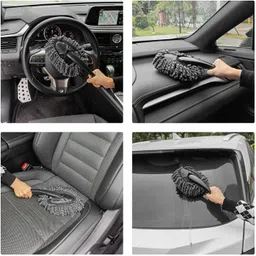 fuelbyte 4Pcs Microfiber Car Cleaning Kit for Full Interior and Exterior Car Wash Kit Combo image 2