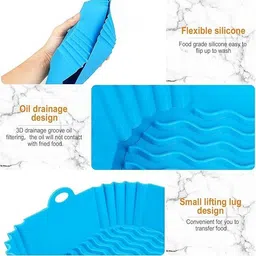 zazivar Air Fryer Basket 4-Pack, Silicone, Square Tray Tray image 2