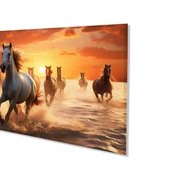 nestroots Canvas Framed Majestic Horses Galloping at Sunset Wall Painting(12X24 Inch) image 4