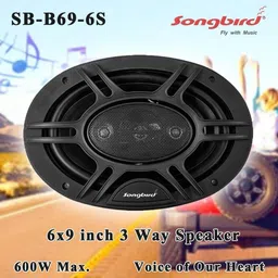songbird 6''x9'' Oval 600W Max 3 Way With Scratch Proof Plastic Frame 2 Speaker in Box A59-SB-B69-6S Coaxial Car Speaker image 4