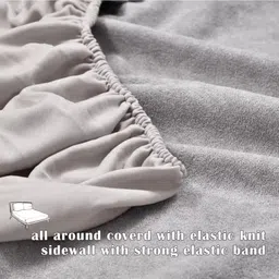 blufurn Cotton King Fitted (Elastic) 200 TC Solid Bedsheet image 2