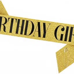 decor propz Birthday Girl Golden Glitter Sash for Birthday Party Celebration-picture-37