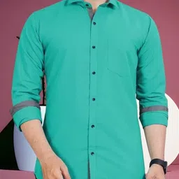 vtexx Men Regular Fit Solid Spread Collar Formal Shirt image 5