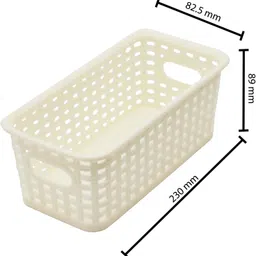 jaycee Plastic Multipurpose Premium Sturdy Small Storage Basket Organiser for Kitchen | Office | Stationery | Cosmetics|Bathroom Storage Basket image 3