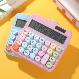 trendy collection store Aesthetic Candy Colored Big Size Calculator, Big Desktop, 12 Digits ,LCD Display & Large Button Basic Calculator image 5
