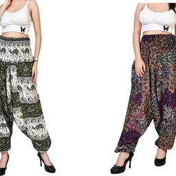 fusfus Printed Rayon Women Harem Pants-picture-23