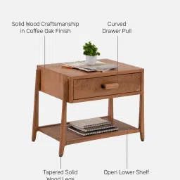 durian Calista Bedside Table In Brown Finish image 3