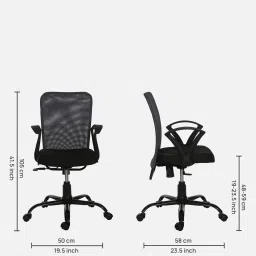 cellbell Callisto Breathable Mesh Ergonomic Chair in Grey Colour image 2