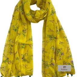 fusfus Printed Chiffon Women Multicolor Stole, Fancy Scarf image 5