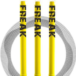 bsm HARD PLASTIC NEON WHITE&BLACK CRICFREAK STUMP SET WITH CLEAR BAG-picture-0