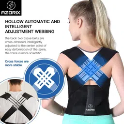 azorix Backbone Straight Belt for Men & Women Back Support Brace Pain Relief Posture Corrector image 2