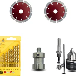 ranpra COMBO OF 13PCS DRILL BIT SET WITH 13MM DRILL CHUCK, SDS, | DOUBLE BLADE ADAPTER | 2 MARBLE BLADE |-picture-14