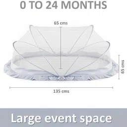 lifekrafts Nylon Infants Foldable Baby Mosquito Net, Bottomless Net for Infants, for Safe & Easy Use | Mosquito Net image 2