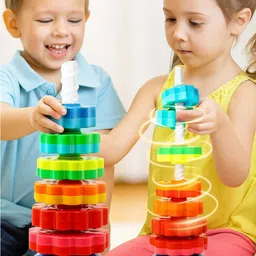 gotrimaworld Spinning Tower Stacking Toy,Kids & Toddlers (8Pcs, Multicolor)-picture-48