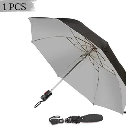 amaco Black Umbrella 2 fold Auto Open Polyester Umbrella UYH 14 Umbrella image 1
