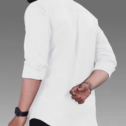 metronaut Men Regular Fit Solid Mandarin Collar Casual Shirt image 2