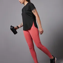 cult Women Solid Round Neck Polyester Black T-Shirt image 3