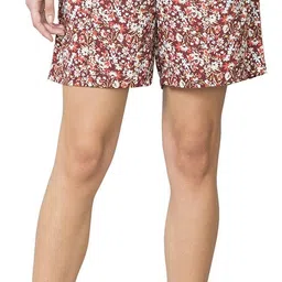 van heusen Printed Women Maroon Regular Shorts image 1