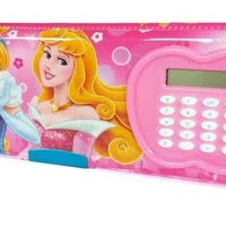 trendy one Princess character Designed Printed Pencil Box with One Unicorn Pencil for Girls Magnetic Pencil Box with Calculator and Dual Sharpener Art Plastic Pencil Box-picture-35