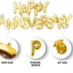 gaurik Solid Set of 63 PC - Gold, Silver and White for 1st, 25th, 50th anniversary decoration Balloon image 3