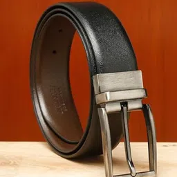 laer Men & Women Casual, Evening, Formal, Party Black Genuine Leather Reversible Belt-picture-28