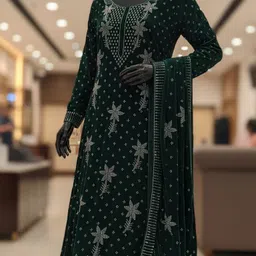 jebbar Unstitched Velvet Kurta & Palazzo Material Embroidered-picture-33