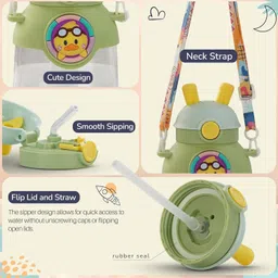 baybee Bubbly Kids Sipper Water Bottle with Straw 670ml BPA Free & Leakproof Bottle image 3