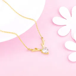 giva 925 Silver Golden Deer Heart Necklace|Lifetime Plating|6 Month Warranty Zircon Gold-plated Plated Sterling Silver Necklace-picture-13