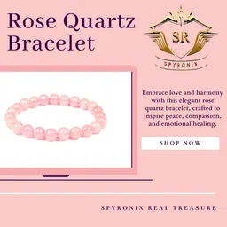spyronix real treasure Stone, Rose Quartz Crystal Bracelet image 2