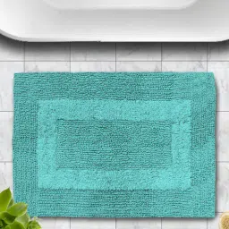 Aqua Solid Cotton 24x16 Inches Super Soft Bath Mat-image-54