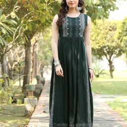 dimonsher Women Printed Cotton Rayon Flared Kurta image 1