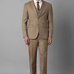 louis philippe Men Three Piece Suit Solid Suit-picture-15