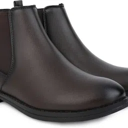 layasa Men Casual Comfortable Chelsea Slip-On Outdoor Synthetic Leather Boots For Men image 3