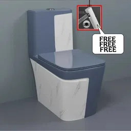 C/T016 Premium Quality Shining Grey Commode With White Marble Finish And Round Flush Button Western Commode-image-33